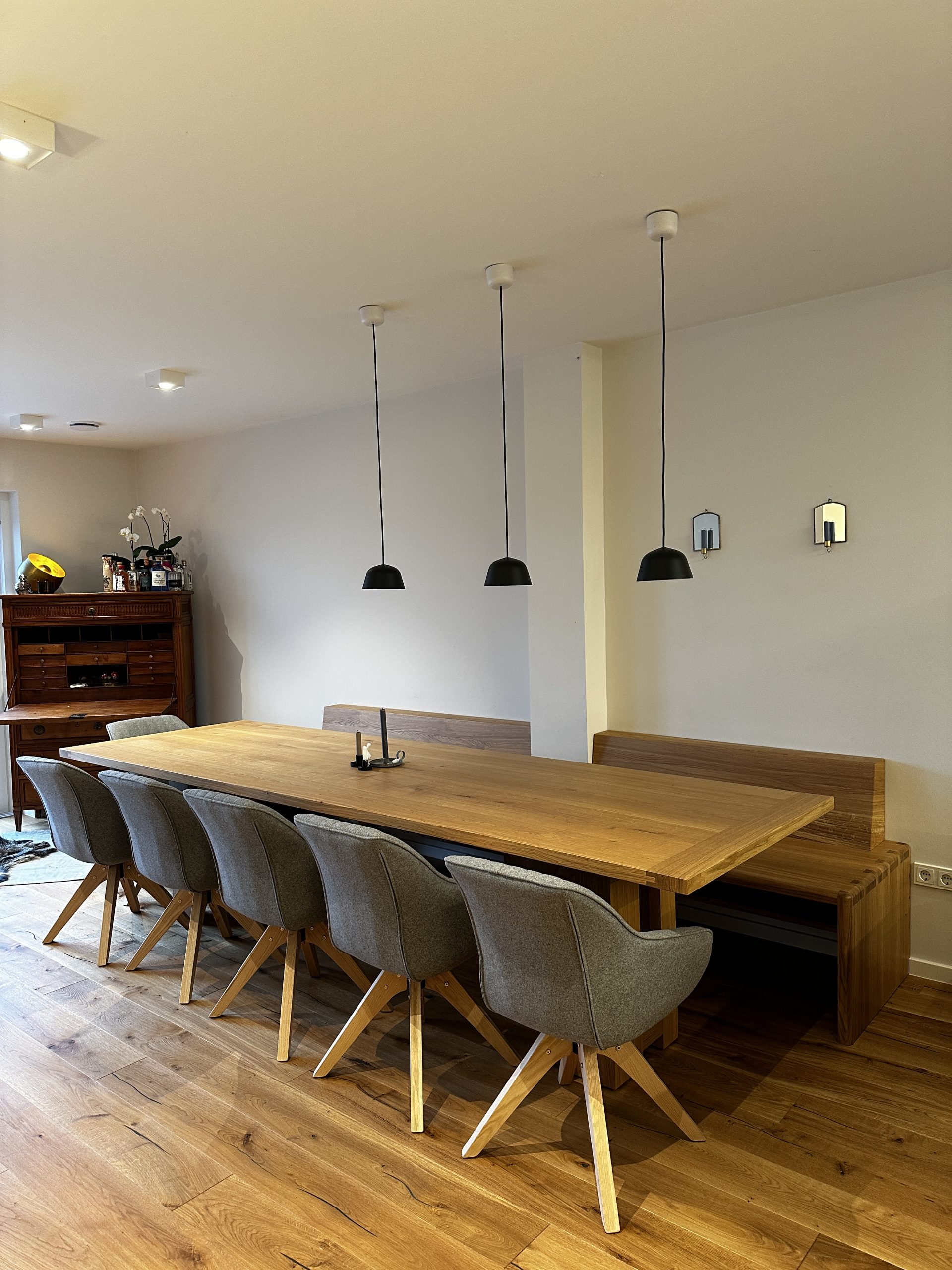 Eiche Esstisch, Eichetischplatte mit Eiche Hirnholzanleimer